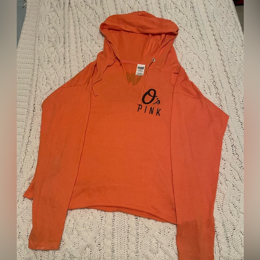 Victoria's Secret PINK Orange Hooded Pullover